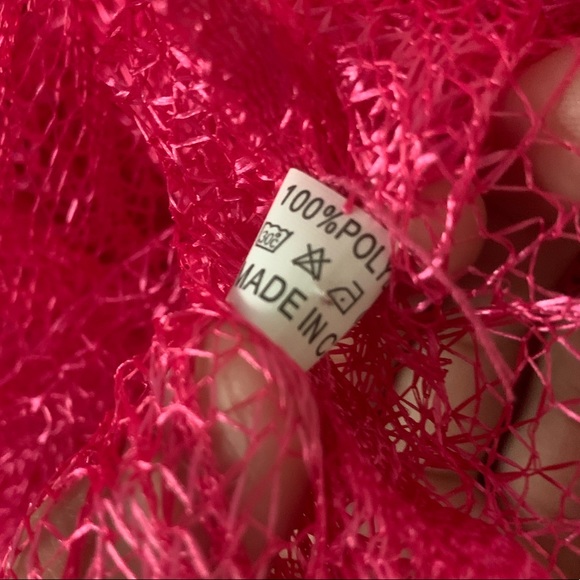 Hot Pink Open Weave Scarf - Picture 5 of 6